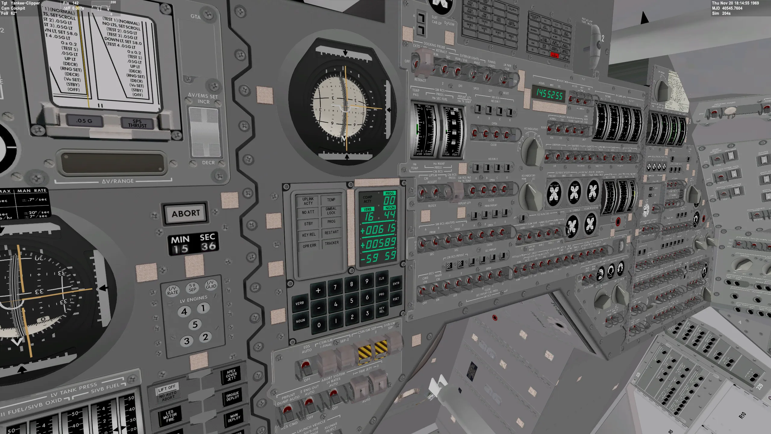 Command Module main control panel