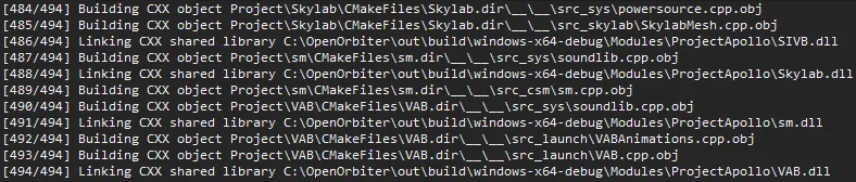 Successful compilation of the CMake branch